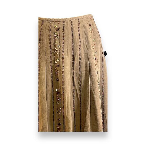 JOSEPHINE CHAUS Brown Silk Beaded Skirt SZ 10 NWT - Picture 8 of 10